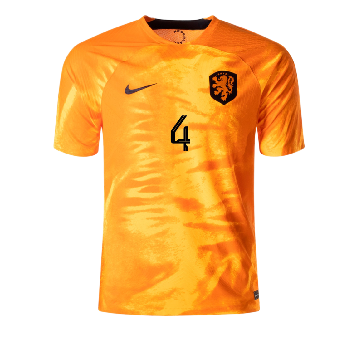 Netherlands VIRGIL #4 Jersey Home Player Version World Cup 2022