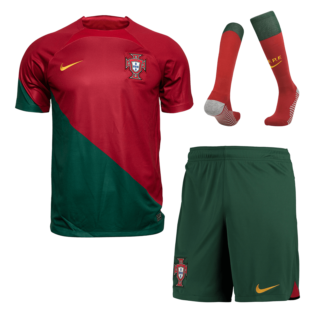 Portugal Jersey Home Whole Kit(Jersey+Shorts+Socks) Replica World Cup 2022
