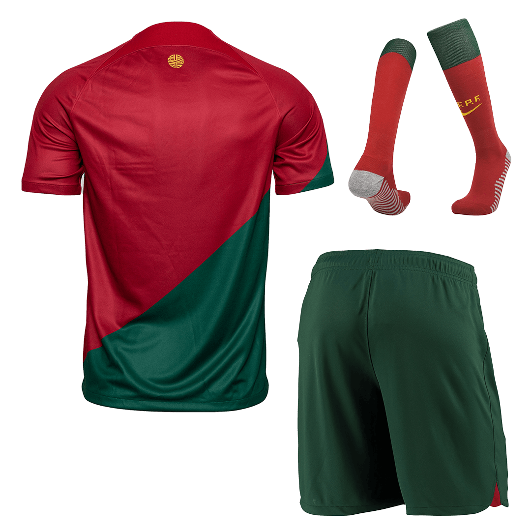 Portugal Jersey Home Whole Kit(Jersey+Shorts+Socks) Replica World Cup 2022