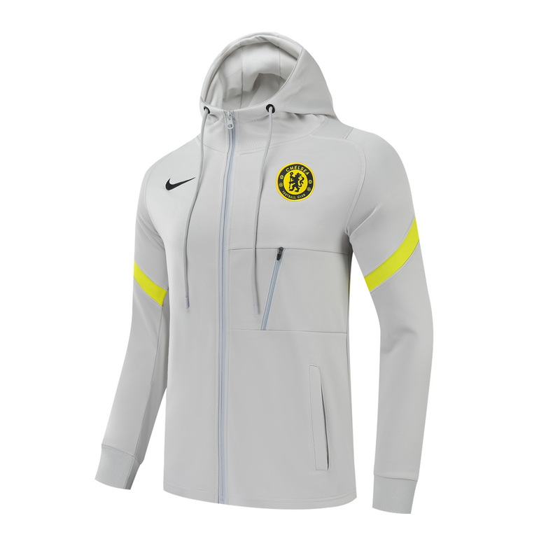 Kids Chelsea Hoodie Training Kit Jacket Pants Gray 2021 22