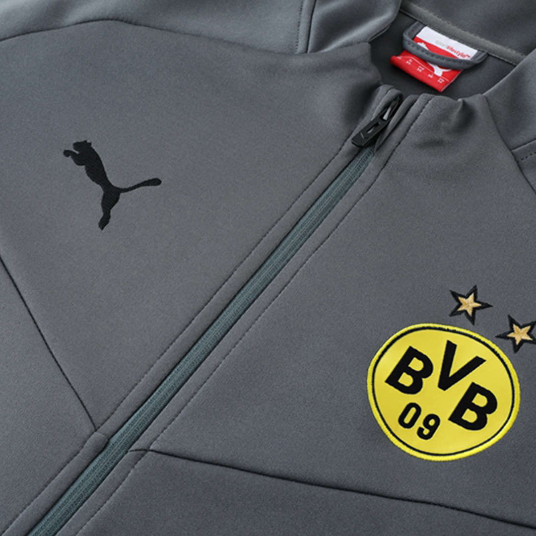 Borussia Dortmund Zipper Sweatshirt Kit(Top+Pants) Gray 2022/23