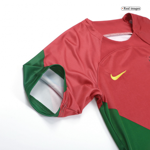 Portugal Kids Jersey Home Kit(Jersey+Shorts) World Cup 2022