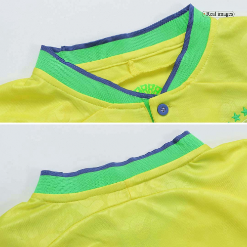 Brazil Kids Soccer Jersey Home Kit(Jersey+Shorts) World Cup 2022