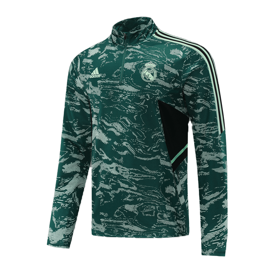 Real Madrid Zipper Sweatshirt Kit(Top+Pants) Green 2022/23