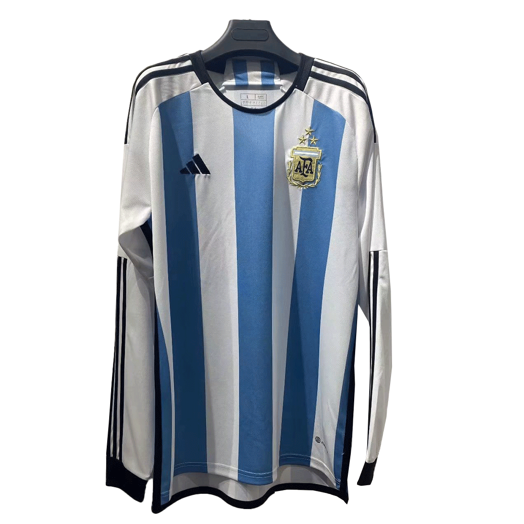 Argentina 3 Star Home World Cup 2022 Jersey With All Badges