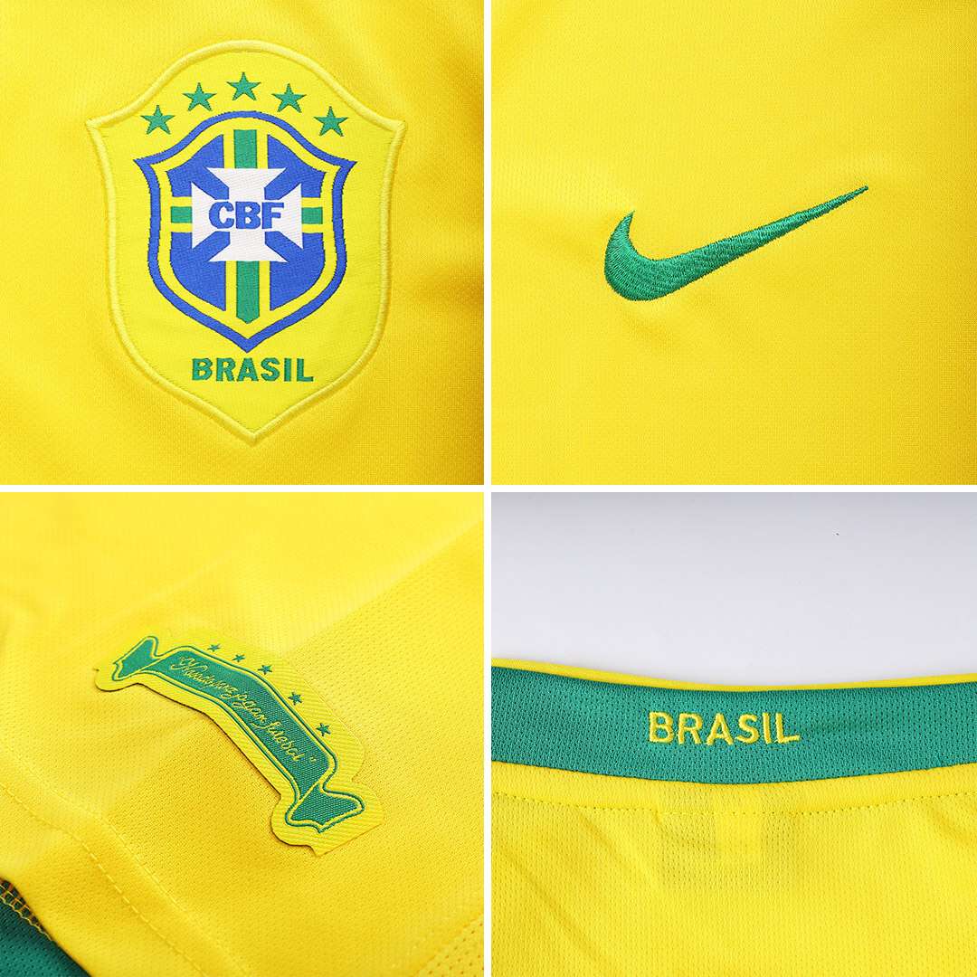 finekeys Retro Brazil Home Soccer Football Jersey World Cup 2006 Men Adult Ronaldinho #10 M / Ronaldinho #10