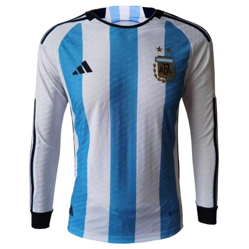 Argentina No11 Lamela Home Long Sleeves Soccer Country Jersey