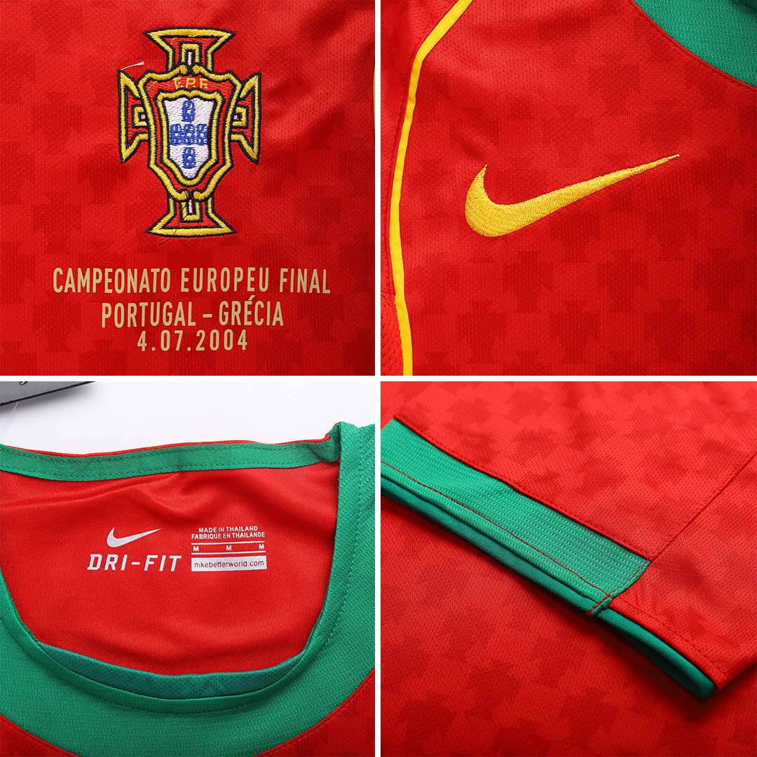 Portugal Figo #7 Retro Jersey Home Euro Cup 2004