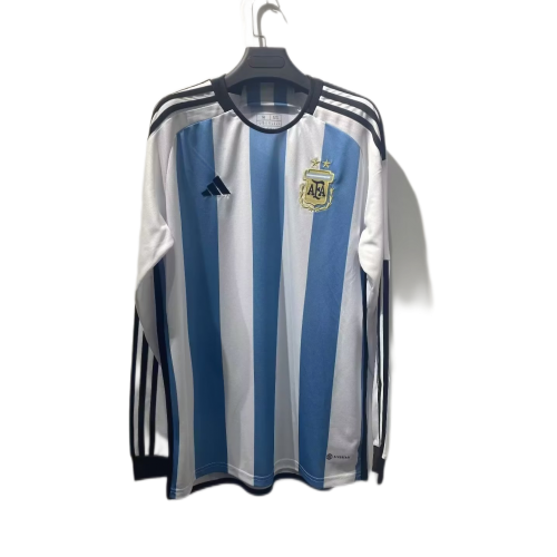Argentina No22 Lavezzi Home Long Sleeves Soccer Country Jersey
