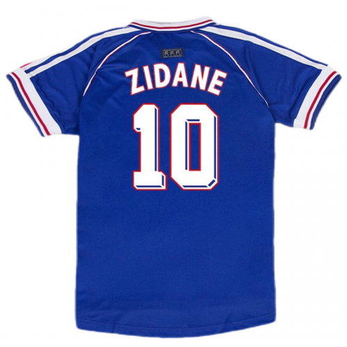 Zidane #10 France Retro Jersey Home World Cup 1998
