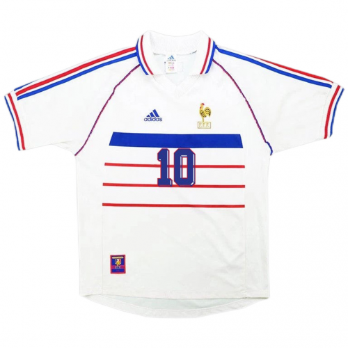 France ZIDANE # 10 Retro World Cup 98 Soccer Home Jersey - Size Medium Men