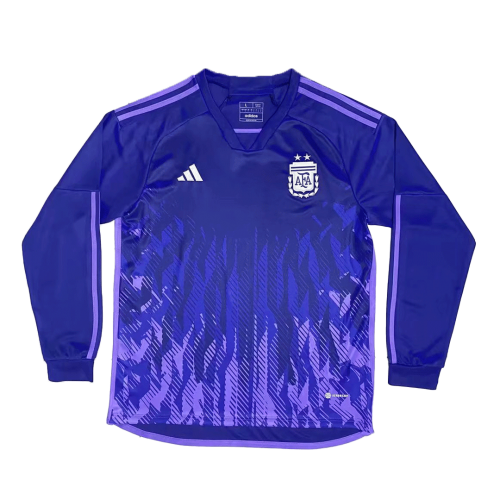 Argentina Long Sleeve Jersey Away Replica World Cup 2022