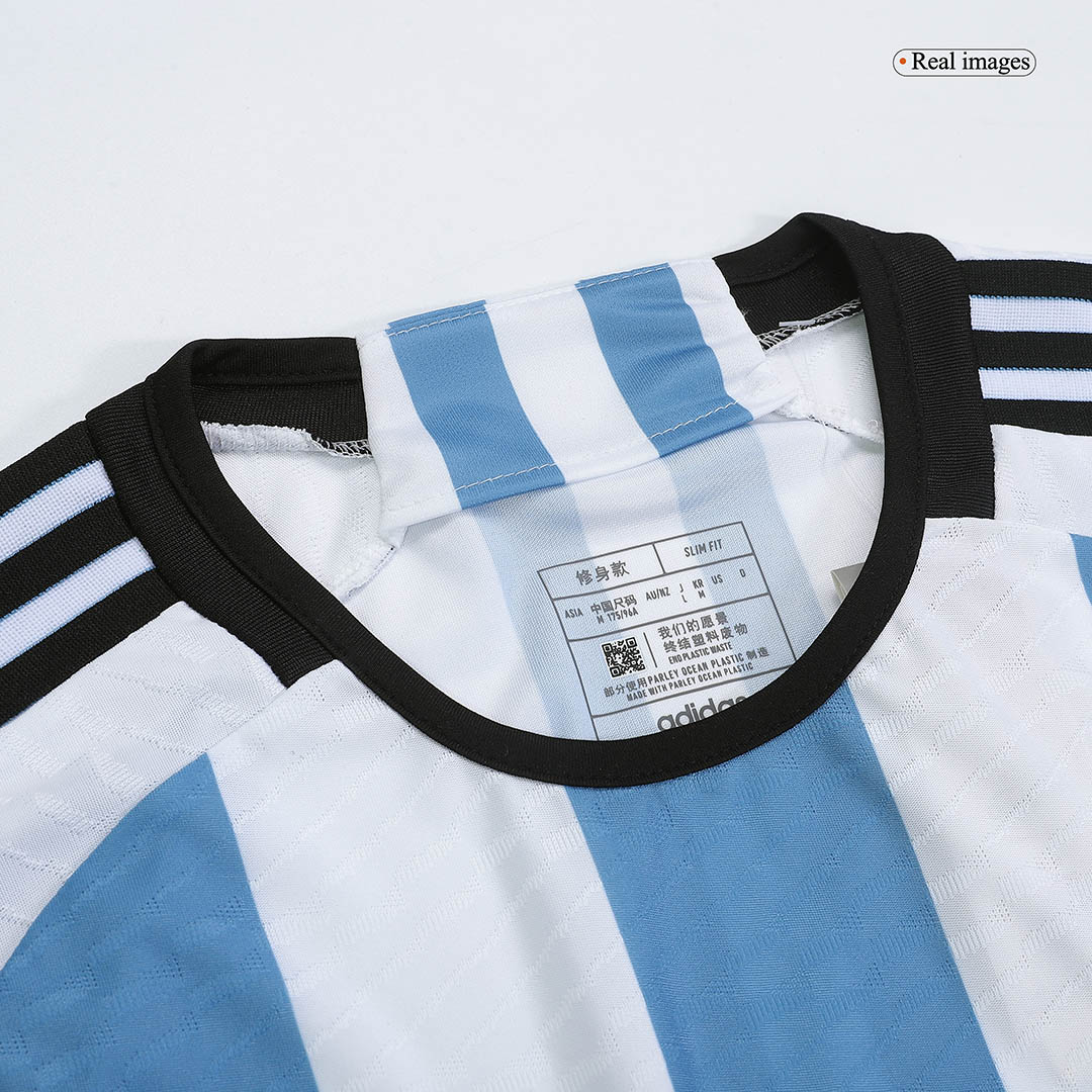 Argentina Three Stars World Cup Champions Jersey Home Player Edition 2022