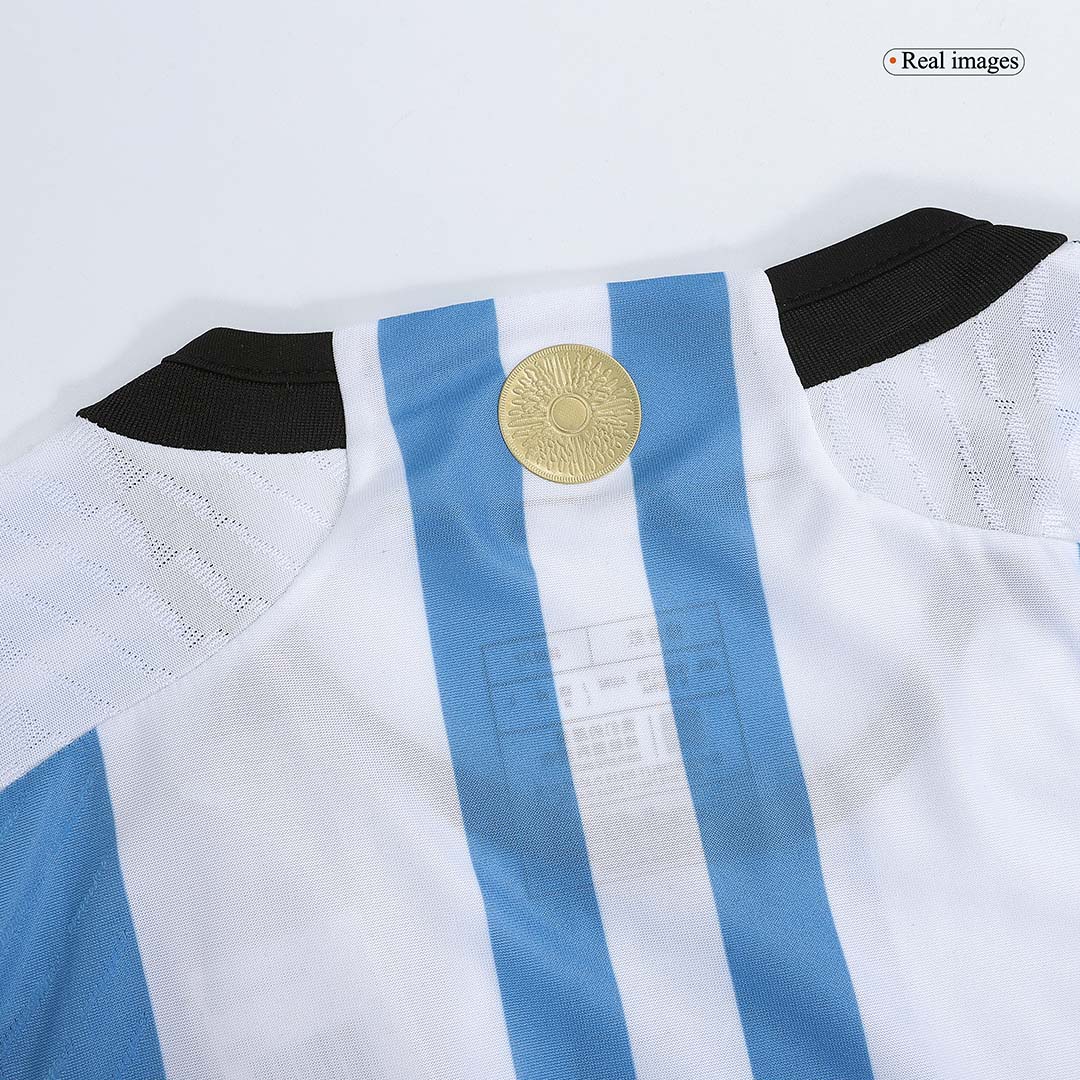 Argentina Three Stars World Cup Champions Jersey Home Player Edition 2022