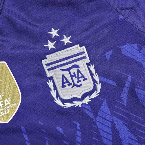 Argentina Kids Three Stars Away Jersey Kit World Cup 2022