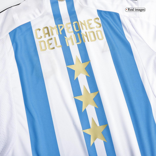 Argentina 3 Stars Champions Jersey Home Replica World Cup 2022