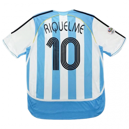 Argentina RIQUELME #10 Retro Jersey Home World Cup 2006