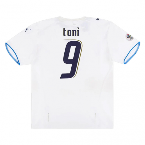 Italy TONI #9 Retro Jersey Away Replica World Cup 2006