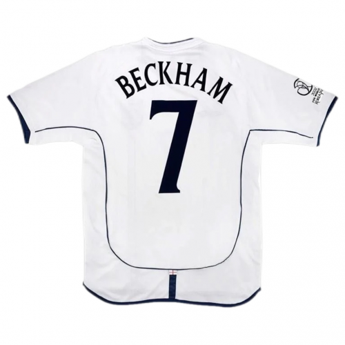 England Beckham #7 Retro Jersey Home Replica World Cup 2002