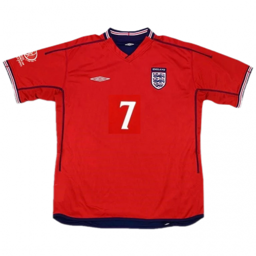 Beckham #7 England  Retro Away Jersey World Cup 2002