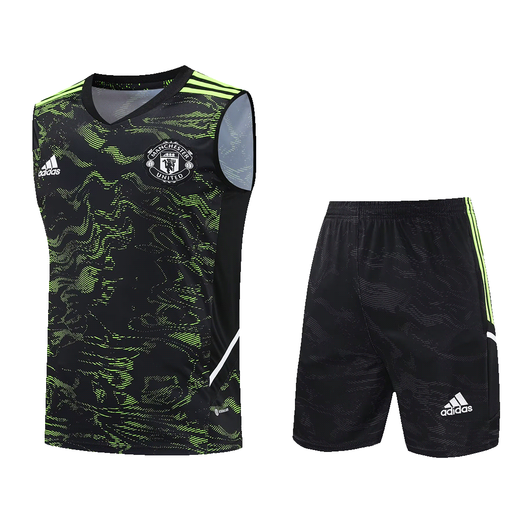 Manchester United Sleeveless Training Kit (Top+Shorts) Black 2022/23