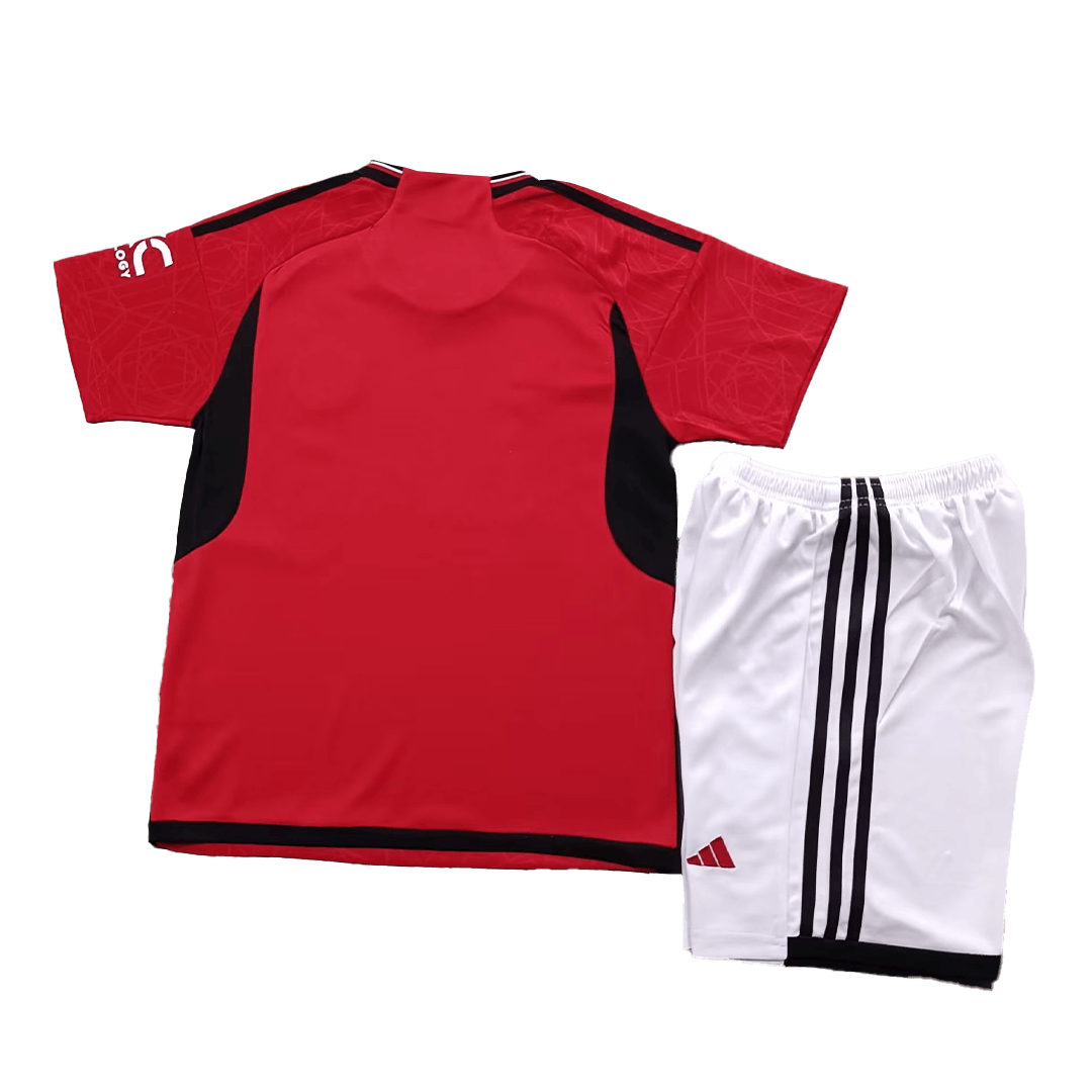 Kids Manchester United Home Whole Kit Jersey+Shorts+Socks 2023/24