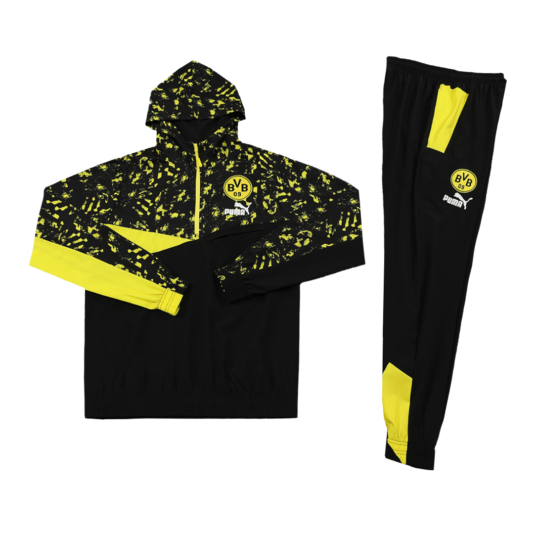 Borussia Dortmund Zipper Windbreaker Hoodie Kit (Jacket+Pants) 2023/24
