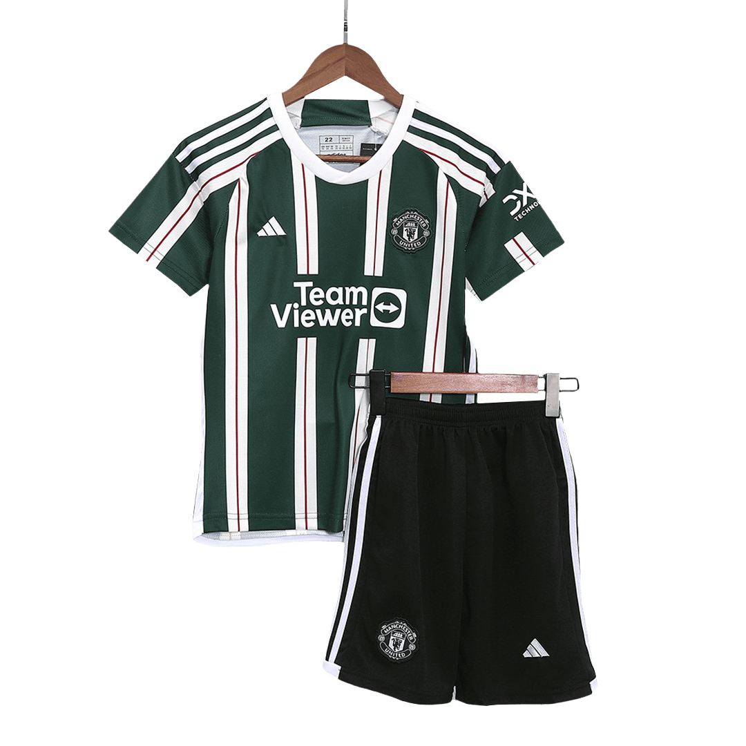 Kids Manchester United Away Whole Kit(Jersey+Shorts+Socks) 2023/24