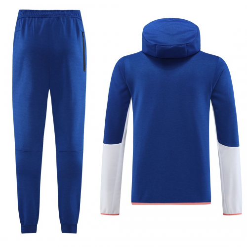 Customize Hoodie Training Kit (Jacket+Pants) Blue&White