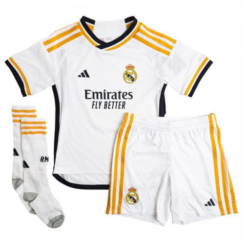 Kids Real Madrid Home Whole Kit(Jersey+Shorts+Socks) 2023/24