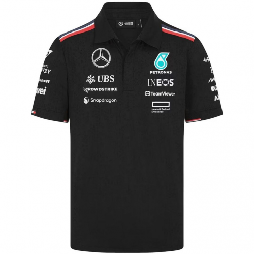 [Supper Replica] Mercedes AMG Petronas F1 Team Polo - Black 2024