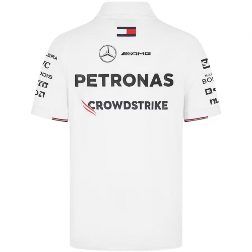 [Supper Replica] Mercedes AMG Petronas F1 Team Polo - White 2024