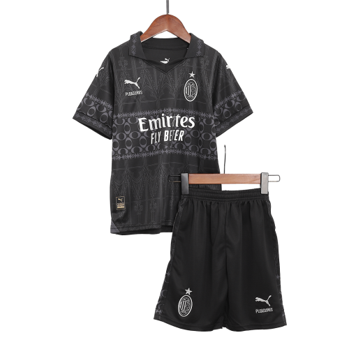 Kids AC Milan x Pleasures Fourth Dark Version Kit 2023/24
