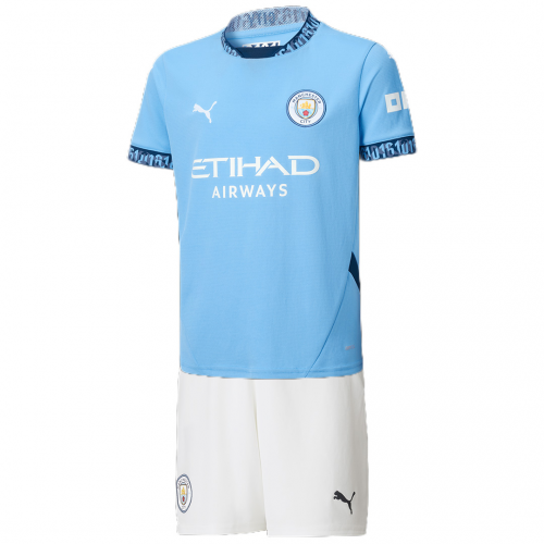 Kids Manchester City Home Jersey Kit 2024/25