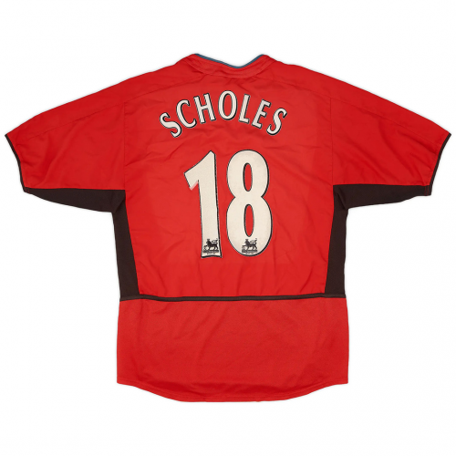 Scholes #18 Manchester United Retro Jersey Home 2002/04