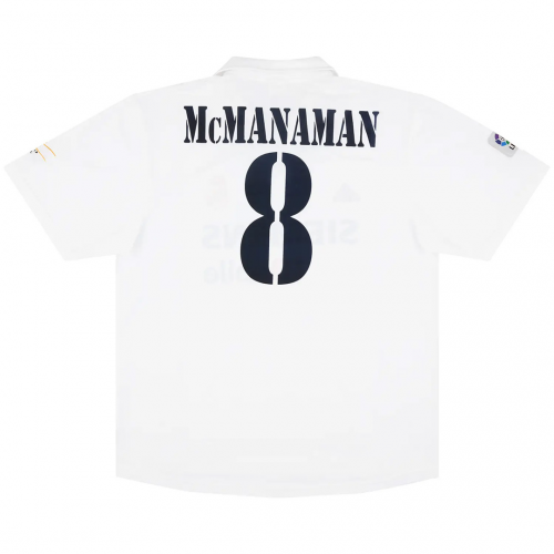 McMANAMAN #8 Real Madrid Retro Jersey Centenary Home 2002/03
