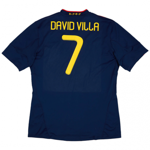 DAVID VILLA #7 Spain Retro Jersey Away World Cup Final 2010