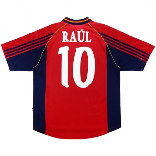 RAÚL #10 Spain Retro Jersey Home World Cup 1998