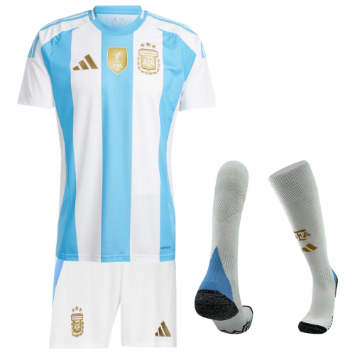 Kids Argentina Home Full Jersey Kit Copa America 2024