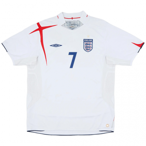 BECKHAM #7 England Retro Jersey Home World Cup 2006