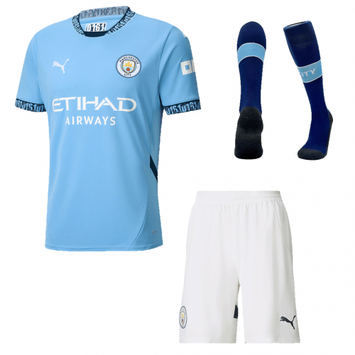 Manchester City Home Whole Kit Jersey Shorts Socks 2024 25 MineJerseys