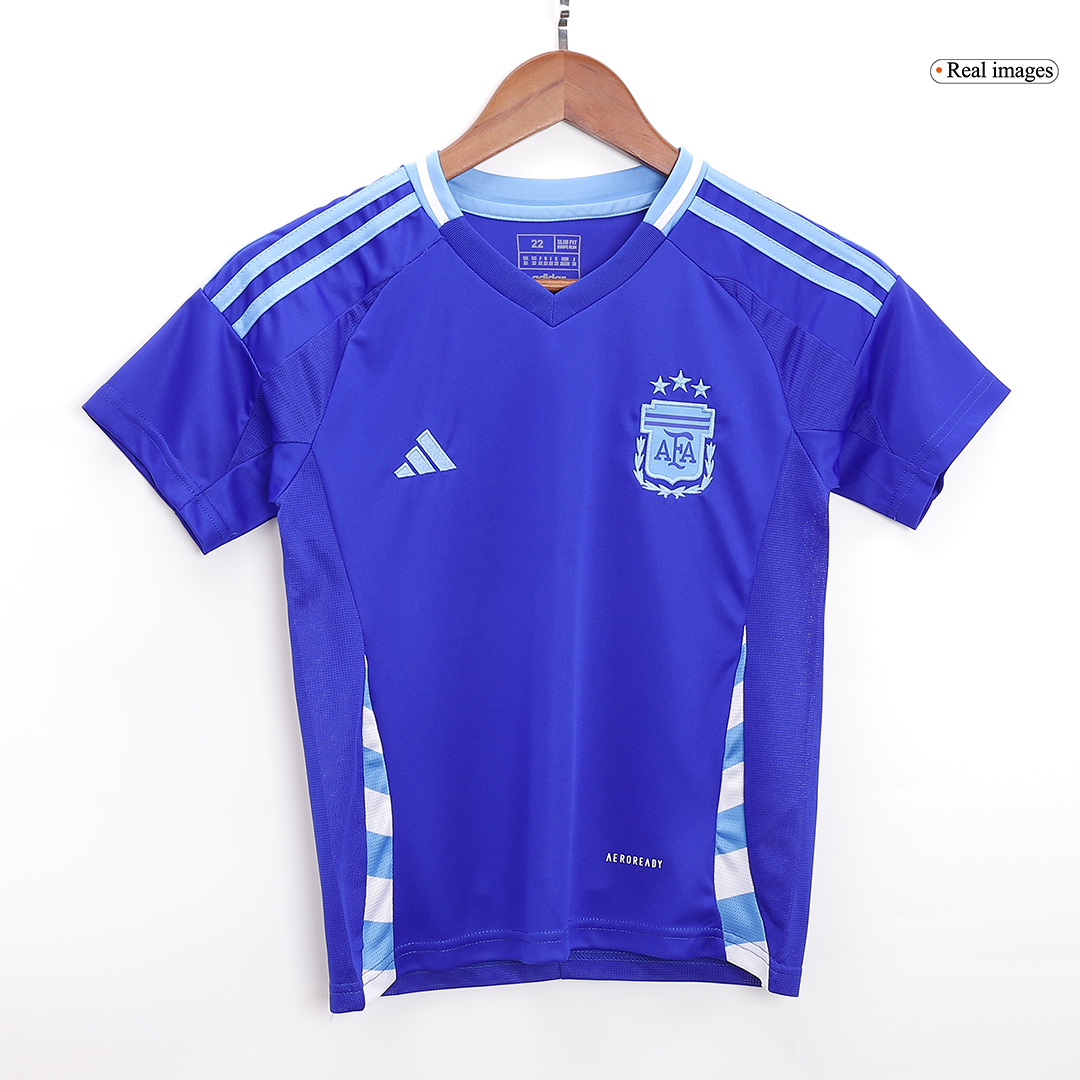 Kids Argentina Away Full Kit(Jersey+Shorts+Socks) Copa America 2024