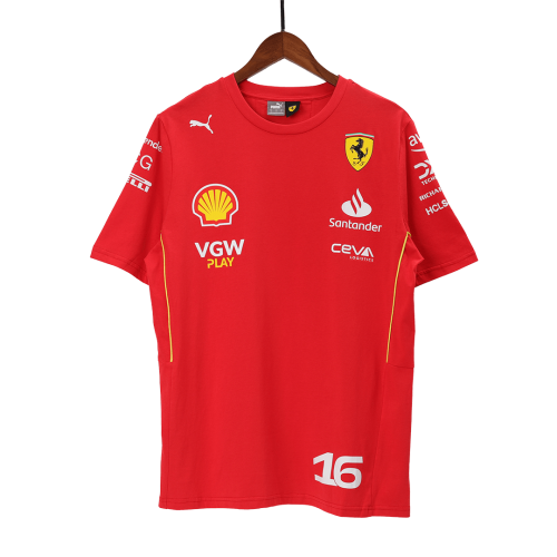 [Super Replica] Scuderia Ferrari F1 Racing Team Charles Leclerc Driver T-Shirt 2024