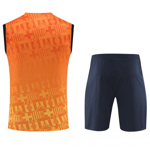 Barcelona Sleeveless Training Kit Orange 2024/25