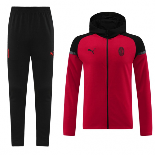 AC Milan Training Hoodie Jacket Kit(Top+Pants) Red 2024/25