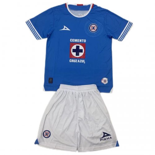 Kids Cruz Azul Home Kit(Jersey+Shorts) 2024/25