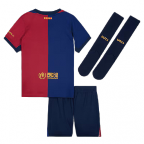 Kids Barcelona Home Full Kit(Jersey+Shorts+Socks) 2024/25 - Spotify Logo Without Text