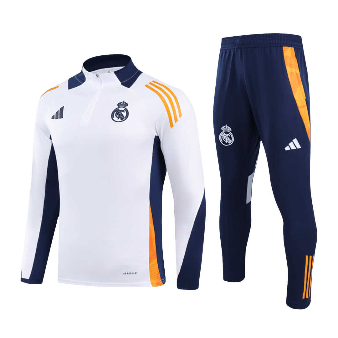 Kids Real Madrid Zipper Sweat Kit(Top+Pants) 2024/25