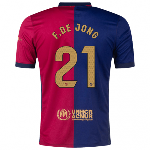 F.DE JONG #21 Barcelona Home Spotify Logo Without Text Jersey 2024/25