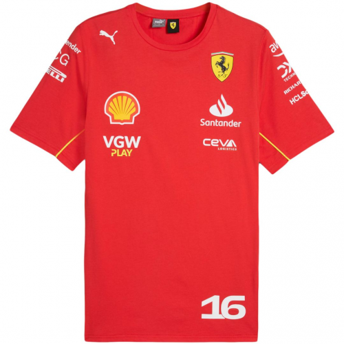 Discount Scuderia Ferrari F1 Racing Team Charles Leclerc Driver T-Shirt 2024
